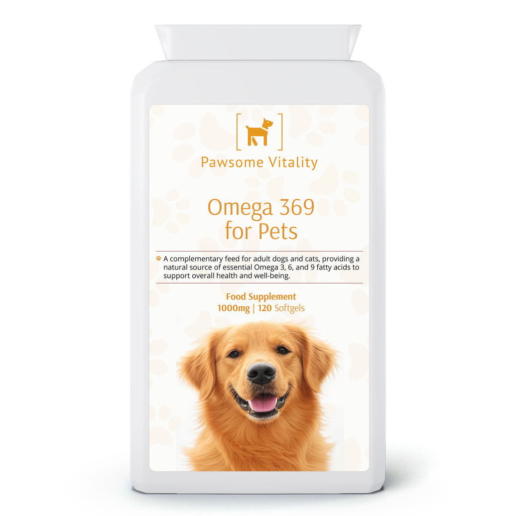 Pawsome Vitality Omega 3-6-9 for Pets – 120 Softgels (1000mg)
