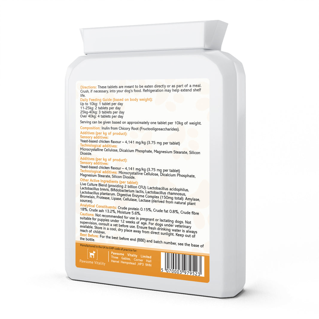 Pawsome Vitality Pet Probiotics (2 Billion CFU) – Chicken Flavour | 120 Tablets