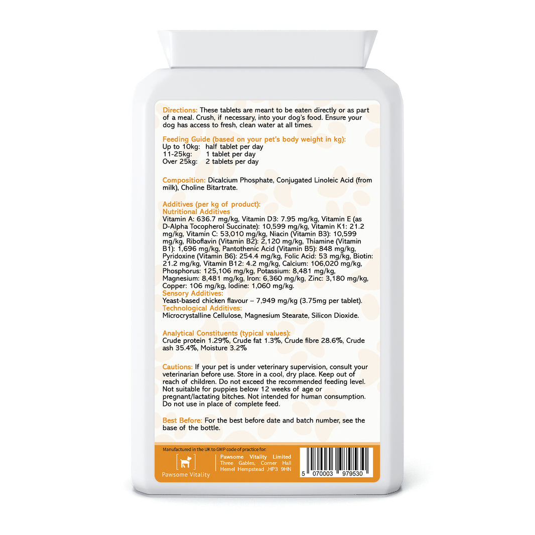 Pawsome Vitality Multi-Vitamin for Dogs (Chicken Flavour) – 120 Tablets
