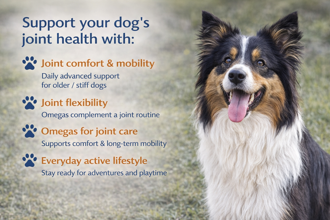 Pawsome Vitality Advanced Joint Support Bundle — Joint Support + Omega 3-6-9 | 120 Tablets + 120 Softgels (1000mg)
